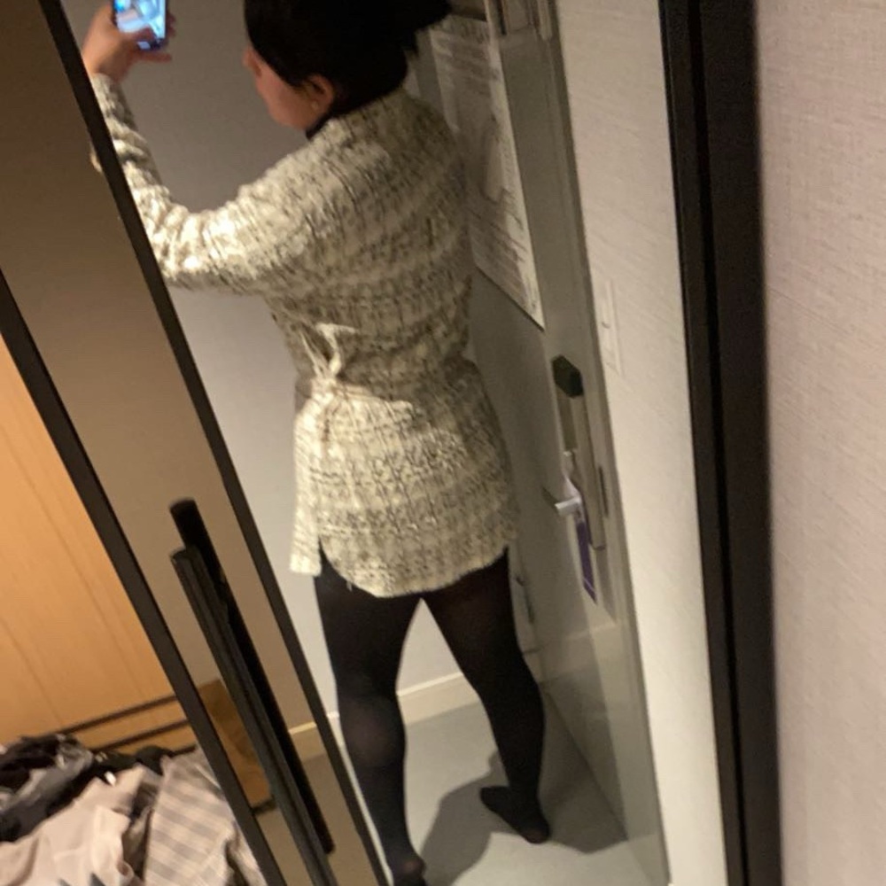 Alice Blue Cream and Black Pea Coat